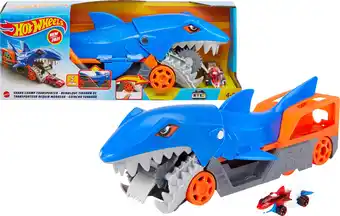 Amazon Hot Wheels Haaienoplegger Speelset met 1 auto (schaal 1:64) voor kinderen van 4 tot 8 jaar, Haaienbeet Transportwagen pakt au aanbieding