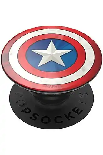 Amazon Popsockets Popgrip - Uittrekbare Greep En Standaard Voor Smartphones En Tablets Met Een Verwisselbare Poptop - Captain Americ aanbieding