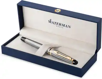 Amazon Waterman Expert vulpen | roestvrij staal met 23-karaats gouden trim | medium punt | geschenkverpakking aanbieding