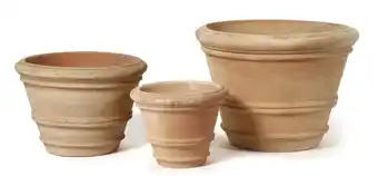 Welkoop Mega Collections Whitewash Coni - Bloempot - Set 3 stuks - Terracotta aanbieding