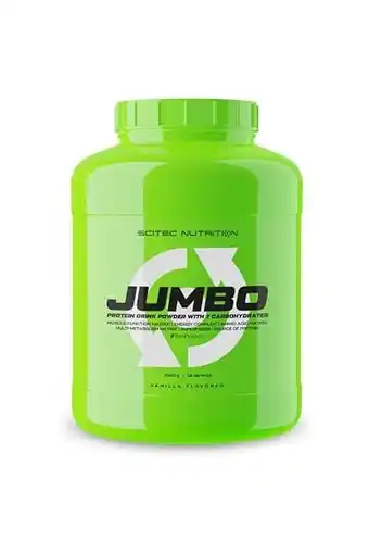 Amazon Scitec Nutrition Jumbo, Eiwit drank poeder met koolhydraten, Creatine, L-Arginine, Betaïne, BioPerine , MCT-olie poeder, toeg aanbieding