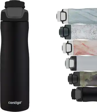 Amazon Contigo Autoseal Chill drinkfles, grote BPA-vrije roestvrijstalen fles, met Autoseal Technologie, thermosfles lekvrij, houdt  aanbieding