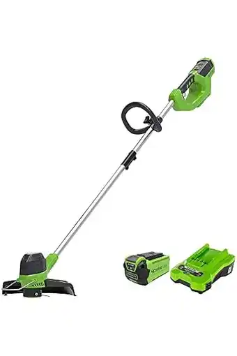 Amazon Greenworks G40LTK2 Accu Grastrimmer voor Middelgrote Tuinen, Verstelbare Hoogte, 30 cm Maaibreedte, Automatische Invoer 1,65  aanbieding