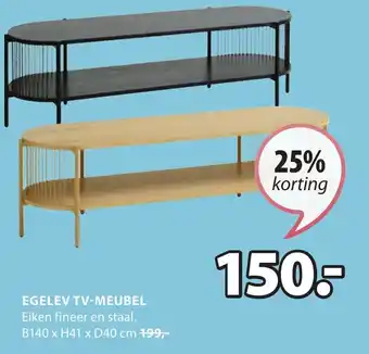 Jysk EGELEV TV-MEUBEL  B140 x H41 x D40 cm aanbieding