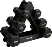 Bol.com Tunturi Gewichten - Halterset - Dumbbell Set - Neopreen Dummbbells - 1 t/m 3kg - 3 Paar - Incl. gratis fitness app aanbieding