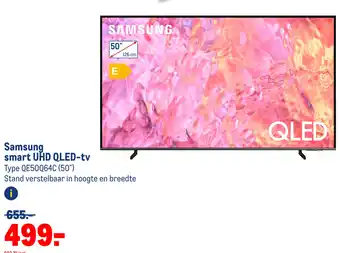 Makro Samsung smart UHD QLED tv Type QE50Q64C 50" aanbieding