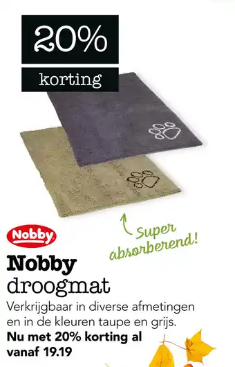 Dierspecialist a Nobby droogmat aanbieding