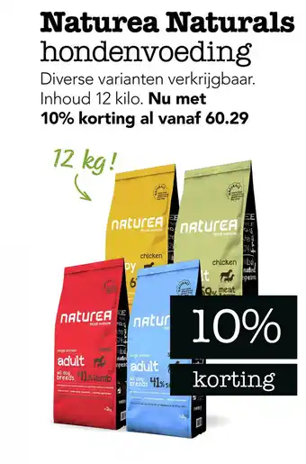 Dierspecialist Naturea Naturals hondenvoeding aanbieding