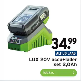 GAMMA LUX 20V accu+lader set 2,0Ah aanbieding