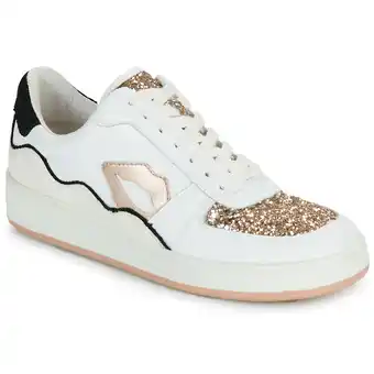 Spartoo Bons baisers de Paname Lage Sneakers LOULOU BLANC ROSE GOLD GLITTER aanbieding