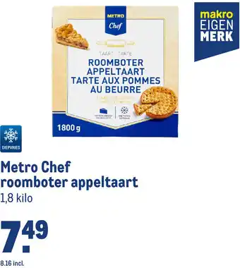 Makro Metro Chef roomboter appeltaart aanbieding