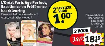 Kruidvat L'Oréal Paris Age Perfect, Excellence en Préférence haarkleuring aanbieding