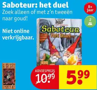 Kruidvat Saboteur: het duel aanbieding