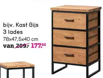 Leen Bakker Kast Gijs 3 lades aanbieding