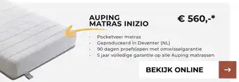 Slaapboulevard Kwakernaat Auping Matras Inizio aanbieding