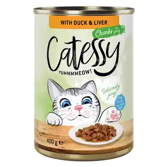 Zooplus 48x400g Hapjes in Saus of Gelei met Eend en Lever in Saus Catessy Kattenvoer aanbieding