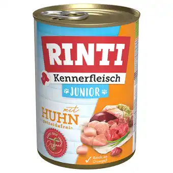 Zooplus Voordeelpakket Rinti Kennerfleisch 24 x 400 g Hondenvoer - Junior: Kip aanbieding