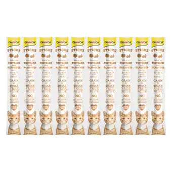 Zooplus 30 Stuks GimCat Sticks Kalkoen en Konijn Kattensnacks aanbieding