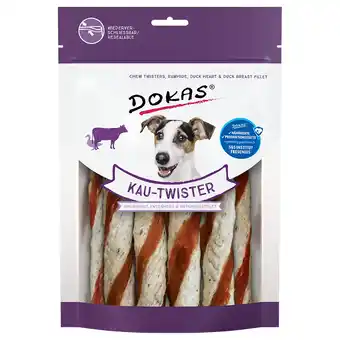 Zooplus Dokas Kauw-Twister - 4 x Runderhuid, eendenhart en eendenborstfilet 200 g aanbieding