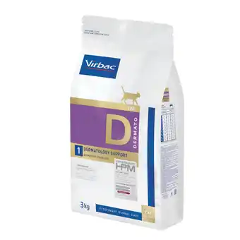 Zooplus 2x3kg Veterinary HPM Cat Dermato D1 Virbac Kattenvoer aanbieding