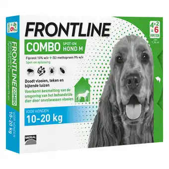 Zooplus Frontline Combo Spot-On Hond M - 10-20 kg - Dubbelpak: 2 x 6 Pipetten x 1,34 ml aanbieding