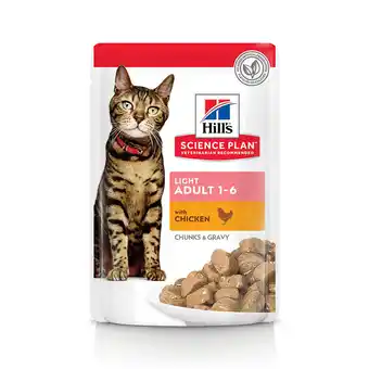 Zooplus 48x85g Feline Adult Light maaltijdzakjes Kip Hill's Science Plan Kattenvoer aanbieding