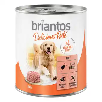 Zooplus Briantos Delicious Paté 24 x 800 g Hondenvoer Kalkoen aanbieding