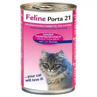 Zooplus 6x400g Feline Tonijn met Garnalen Porta 21 Kattenvoer aanbieding