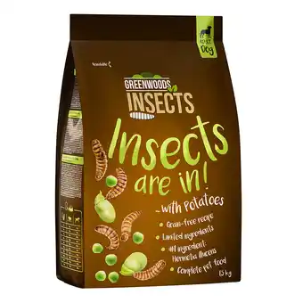 Zooplus 6 kg Insecten met aardappelen, erwten en Fava Beans Greenwoods Insecten Droog Hondenvoer aanbieding