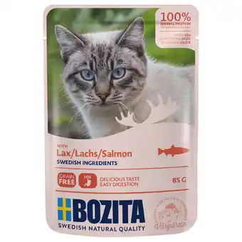 Zooplus 12x85g Stukjes in Saus Pouch Zalm Bozita Kattenvoer aanbieding
