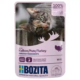 Zooplus 12x85g Stukjes in Saus Pouch Kalkoen Bozita Kattenvoer aanbieding