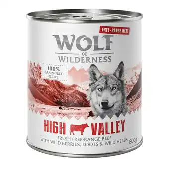 Zooplus 12x800g High Valley Scharrelrund Wolf of Wilderness Hondenvoer nat aanbieding