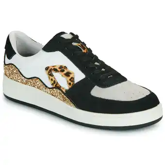 Spartoo Lage Sneakers Bons baisers de Paname LOULOU BLANC NOIR LEOPARD aanbieding