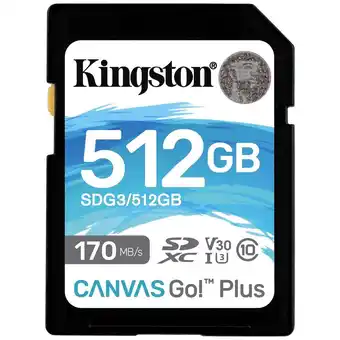 Conrad Kingston Canvas Go! Plus SD-kaart 512 GB Class 10 UHS-I aanbieding