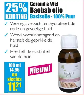 Gezond & Wel Gezond & Wel Baobab olie 100ml aanbieding