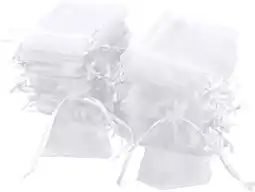 Amazon Carehabi - 100 stuks organzazakjes, witte organzazakjes, 7 x 9 cm, cadeauzakje organza, sieradenzakjes, bruiloftszakjes, lave aanbieding