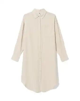 HEMA HEMA Dames Overhemdjurk Lizzy Met Linnen Zand (zand) aanbieding