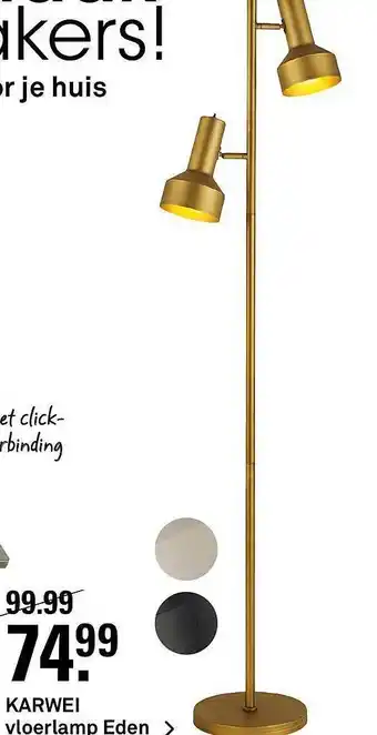 Karwei Vloerlamp Eden aanbieding