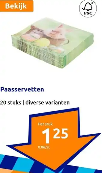 Action Paasservetten aanbieding