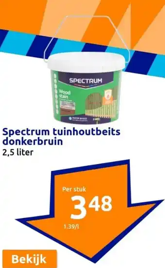 Action Spectrum tuinhoutbeits donkerbruin 2,5 liter aanbieding