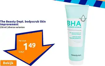Action The Beauty Dept. bodyscrub Skin Improvement 250ml aanbieding