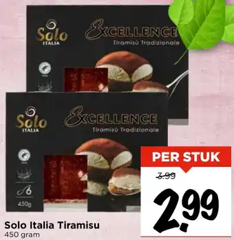 Vomar Voordeelmarkt Solo Italia Tiramisu 450 gram aanbieding