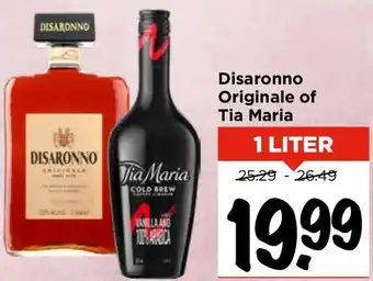 Vomar Voordeelmarkt Disaronno Originale of Tia Maria 1liter aanbieding