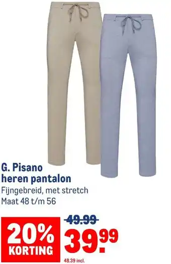 Makro G. Pisano heren pantalon aanbieding