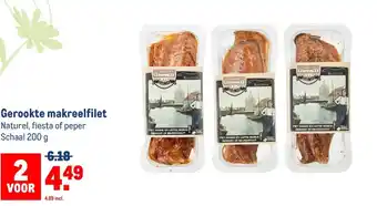 Makro Gerookte makreelfilet 200g aanbieding