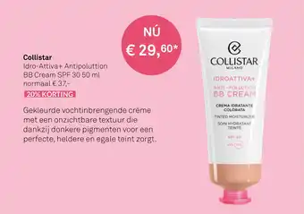 Mooi parfumerie Collistar Idro-Attiva+ Antipoluttion BB Cream SPF 30 50 ml aanbieding
