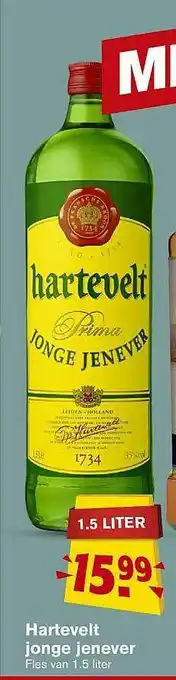 Hoogvliet Hartevelt jonge jenever 1,5 liter aanbieding