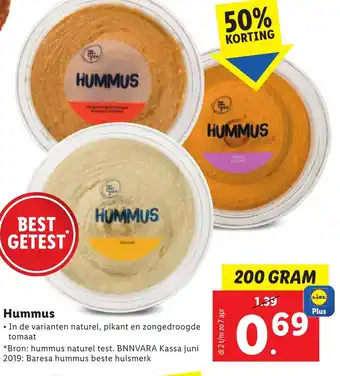 Lidl Hummus 200gram aanbieding