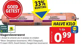 Lidl Slagersleverworst aanbieding