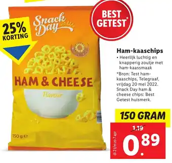 Lidl Ham kaaschips 150 gram aanbieding